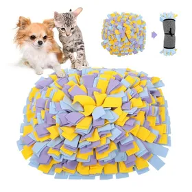 Comparer les prix de Tapis de fouille pour animaux - Phoesky - 60x60 cm - Jaune Violet Bleu - Lavable - Nourriture cachée