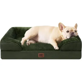Meilleurs prix pour Panier Petit Chien Orthopédique 76x51x16.5 cm Mémoire De Forme Déhoussable Lavable Canapé Imperméable Vert Foncé