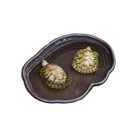 Comparer les prix de Bassin Reptile avec Rampe 38x28x5cm ABS Renforcé Surface Lisse Nettoyage Facile Aquatique pour Tortues/Geckos/Serpent ENEVAOCT