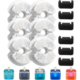 Comparer les prix de Filtres fontaine eau chat 8 pièces filtres + 8 éponges filtration multiple anti cheveux compatible F2