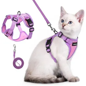 Comparer les prix de Rabbitgoo Harnais Chat Laisse Pour Chat Harnais Pour Petit Chien Souple et Réglable Veste Bandes Réfléchissantes Rose et violet XXS