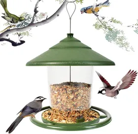 Comparer les prix de Mangeoire Oiseaux Exterieur à Suspendre Résistante aux Intempéries Distributeur à Graines Grande Capacité pour Petits Oiseaux