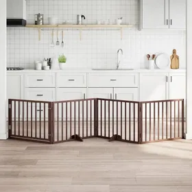 Meilleurs prix pour Barrière pour chien pliable - vidaXL - 320 cm - Bois de peuplier - Marron - Pliable - Sans installation