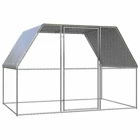 Comparer les prix de Poulailler enclos cage poules argenté et 3 x 2 x 2 m acier galvanisé Argent 02_0043937
