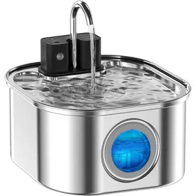 Comparer les prix de Fontaine à eau pour chat en acier inoxydable - Phoesky - Sans fil - Silencieuse - Rechargeable - 3 modes de flux