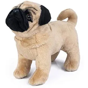 Meilleurs prix pour Chien carlin en peluche pour enfants, animal en peluche, chien en peluche 12,9 pouces, cadeaux pour enfants, jour de Noël,