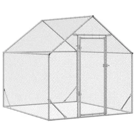 Comparer les prix de poulailler - enclos petits animaux - HELLO2026 - Cage à poules - Argent 200x170x177cm Acier galvanisé 3_9091158