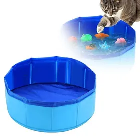Meilleurs prix pour Petit Piscine Chat 30×10 cm Pataugeoire Chat Bleue Petite Piscines pour Chien Piscines Pliable pour Chats Petite Piscine
