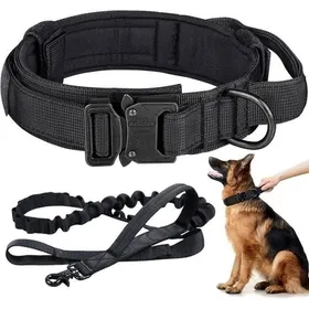 Comparer les prix de Collier de Chien Tactique Réglable avec Poignée et Boucle en Métal Ensemble Collier et Laisse pour Chiens Moyens et Grands COLLIER