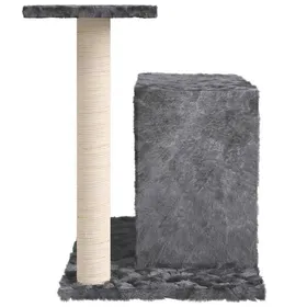 Meilleurs prix pour Arbre à chat avec griffoir en sisal - WIENS - Gris foncé - 66x40x51 cm - Bois dingénierie - Peluche douce
