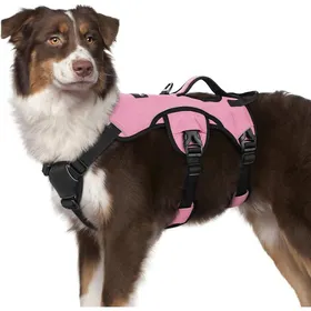 Comparer les prix de rabbitgoo Harnais pour Chien avec Poignée de Levage Harnais Réglables pour Animaux de Compagnie Facile à Contrôler M Rose