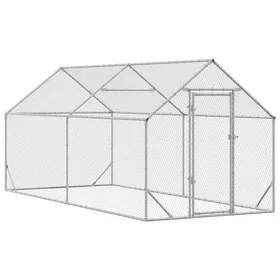 Meilleurs prix pour Cage pour poulets en acier galvanisé - vidaXL - 400x170x177 cm - Argenté - Robuste - Imperméable - Assemblage facile