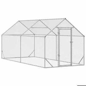 Meilleurs prix pour poulailler - enclos petits animaux - HELLO2026 - Cage à poules - Argent 400x170x177cm Acier galvanisé 3_4920448