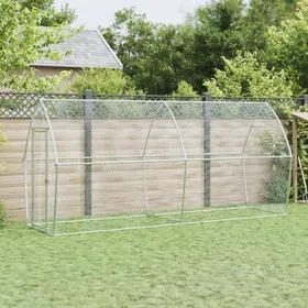 Comparer les prix de Enclos - Cage pour poules - argenté 400x105x182 cm - Acier galvanisé SS00289610