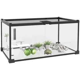 Comparer les prix de Terrarium Vivarium reptiles 50 x 30 x 25 cm verre couvercle coulissant grille aération - serpent lézard gecko tortue araignée