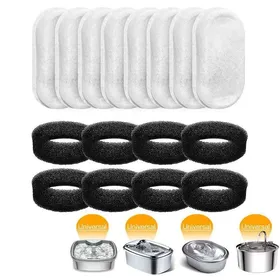 Meilleurs prix pour Filtres pour fontaine à eau animaux - ULISEM - Lot de 16 pièces - Préfiltre noir - Filtre charbon actif