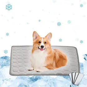 Comparer les prix de Tapis rafraîchissant pour chien - ULISEM - Auto-rafraîchissant - 100x70 cm - Gris clair - Lavable - Adapté à la voiture