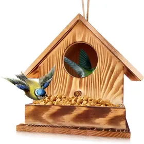 Meilleurs prix pour Nichoir suspendu en bois 172 cm³ cabane pour rouges-gorges/mésanges décor jardin .