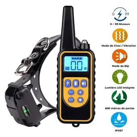 Meilleurs prix pour Collier Anti Aboiement Chien RechargeableCollier de Dressage collier dentranement distance 800m avec 99 niveaux de Mode
