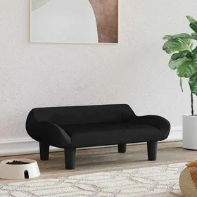 Meilleurs prix pour Noir Lit pour chiens canapé/Panier antidérapant noir 70x40x24 cm velours A687
