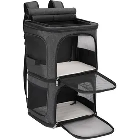 Meilleurs prix pour Sac à Dos de Transport pour 2 Chats jusqu'à 12 kg,Sac de Transport 2 en 1 pour 2 Chats/Petits Chiens,Respirant et Pliable,Noir