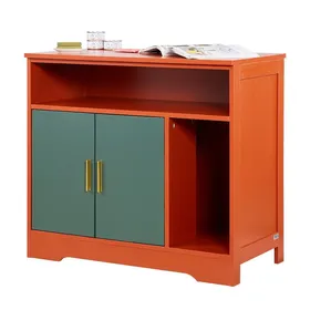 Meilleurs prix pour Meuble Bac à Litière Chat Armoire Cache-VEVOR-Niche Cache-litière en Bois-792x43x71 cm-Rouge et Vert