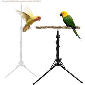 Comparer les prix de Perchoir en bois de poivre naturel hauteur réglable idéal pour oiseaux de petite et moyenne taille usage intérieur et extérieur