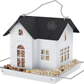 Comparer les prix de INN Mangeoire à oiseaux suspendue en forme de maison avec lumière LED solaire décoration de jardin mangeoire pour oiseaux exterieur