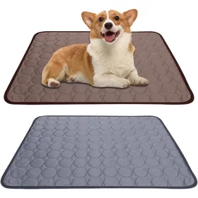 Meilleurs prix pour Lot de 2 tapis rafraîchissants pour chats et chiens - 60 x 50 cm - Lavable pour voiture extérieur et maison (marron + gris foncé)
