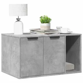 Meilleurs prix pour Meuble de bac à litière pour chat - vidaXL - Gris béton - Bois dingénierie - 80x50x45 cm - Capacité de charge 70 kg