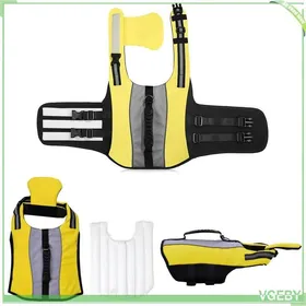 Meilleurs prix pour Gilet de sauvetage pour chiens - FAFEICY - Gonflable - Jaune - Poignée - Bandes réfléchissantes