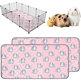 Meilleurs prix pour Tapis absorbant pour cage rongeur - lot de 2 lavables réutilisables 60 x 45 cm - rose