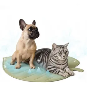 Meilleurs prix pour Tapis rafraîchissant animaux grand tapis été forme feuille lavable antidérapant pour chiens chats coton résistant léger