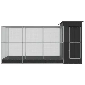 Meilleurs prix pour Volière avec extension argenté 416x203x216 cm acier - PWSHYMI - TP01664