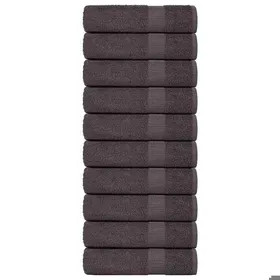 Meilleurs prix pour vidaXL Serviettes de douche 10 pcs anthracite 70x140 cm 100% coton serviette ensemble de serviettes de bain serviette 136687