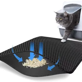 Meilleurs prix pour Tapis de litière pour chat - Récupérateur de gravier - Double couche en nid dabeille - Imperméable et résistant à lurine - Noir