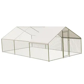 Meilleurs prix pour Grand Poulailler Métallique en Acier Galvanisé Toit Imperméable Anti-UV Parc Grillagé Portable pour Poules Lapins 3x6x2m Argenté