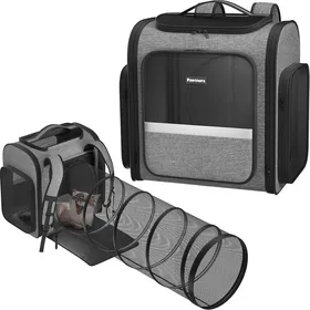 Comparer les prix de Sac à Dos de Transport pour Chat avec Tunnel de Jeu Extensible,approuvé par Les compagnies aériennes,pour Petits Chiens et Grands