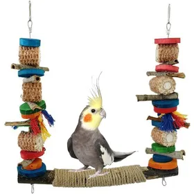 Meilleurs prix pour Balançoire en bois pour oiseaux - Jouet à mâcher pour perruches perruches calopsittes (Style-A)