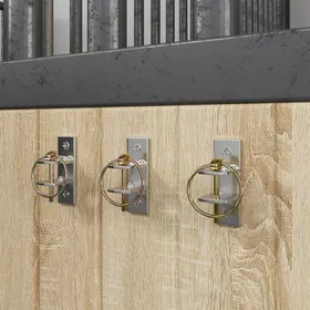 Comparer les prix de Crochets de seau 3 pcs mural argenté et marron acier