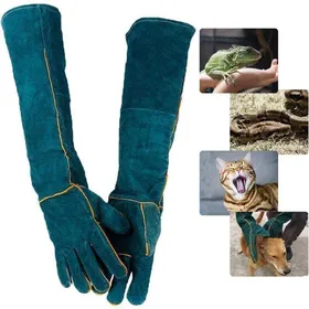 Meilleurs prix pour Gants de protection en cuir - Virex® - Résistants aux morsures - 60 cm de longueur - Doublure en coton