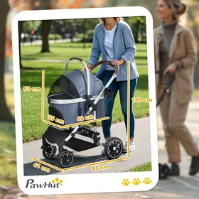 Meilleurs prix pour Poussette pour chien 3 en 1 Poussette pour chien pliable pour chiens et chats jusquà 10 kg Poussette pour chat avec coussin Porte