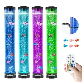 Meilleurs prix pour Lampe à Bulles-VEVOR-avec 6 Poissons Flottants-80 cm-16 Effets Lumières Changeantes de Couleur-Lumière Apaisante
