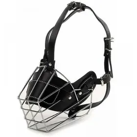 Meilleurs prix pour Muselière en cuir pour chiens - Virex® - Noir - Métal - Petite taille - Circonférence 28 cm - Longueur 6 cm