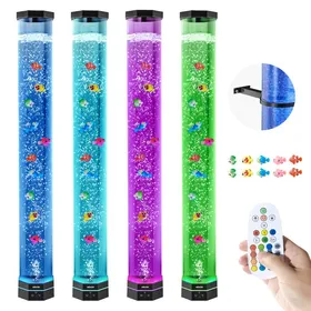 Meilleurs prix pour Lampe à Bulles-VEVOR-avec 10 Poissons Flottants-1 m-16 Effets de Lumières Changeantes de Couleur-Lumière Apaisante