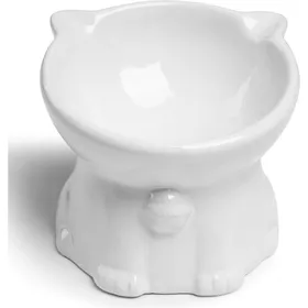 Comparer les prix de Gamelles surélevées en céramiquesupport incliné à 15 ° gamelle surélevée anti-vomissement pour nourriture et eau pour chat-Blanc