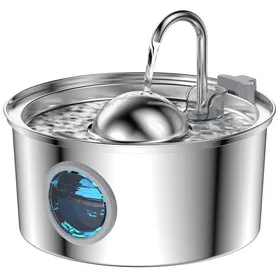 Comparer les prix de Fontaine a Eau Chat INOX - 32L Fontaine à Eau pour Chat - Fenêtre Transparente - Forme du Robinet - Multi-Filtratio FONTAINE A EAU