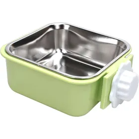 Meilleurs prix pour Suspendre Gamelle pour Animal Cage Amovible Inoxydable 2 en 1 Gamelle Eau Chien Lapin pour Chiot Chat Lapin Cochon dInde