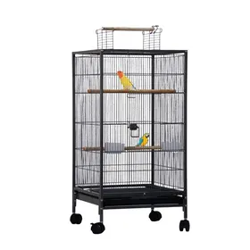 Meilleurs prix pour KOIOPLIE Cage à oiseaux grand format 101 cm avec toit ouvrant volière perruche cockatiel canari structure acier roulettes gamelle
