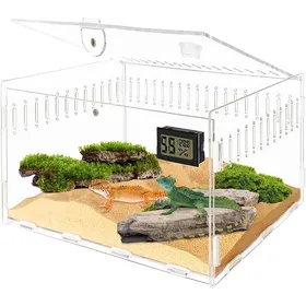 Meilleurs prix pour Boîte pour terrarium et reptiles 30 x 20 x 15 cm alimentation et transport pour reptiles en acrylique pour terrarium